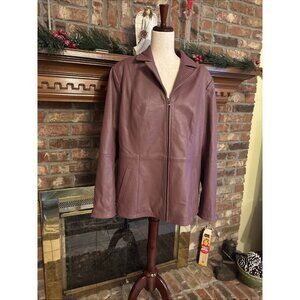 Denim & Company Pink Soft Leather Jacket Size XL